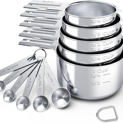 TILUCK Stainless Steel Measuring Cups & Spoons Set, Cups and Spoons,Kitchen Gadgets for Cooking & Baking (11)