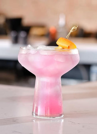 Libbey Stemless Margarita Glasses Set of 4, Classic, Lightweight Mixed Cocktail Glasses Set, Large Margarita Glasses Set for Cinco de Mayo, Parties