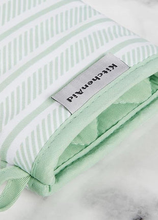 KitchenAid Albany Mini Oven Mitt 2-Pack Set, Pistachio, 5.5"x8"