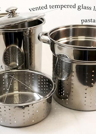 8 Quart 18/10 Stainless Steel 4 Piece Multi-Cookware Set With Encapsulated Base