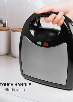 OVENTE 3 in 1 Electric Sandwich Maker, Panini Press Grill and Waffle Iron Set with Removable Non-Stick Plates, Perfect for Cooking Grilled Cheese, Tuna Melts, Burgers, Steaks and Snacks, Black GPI302B