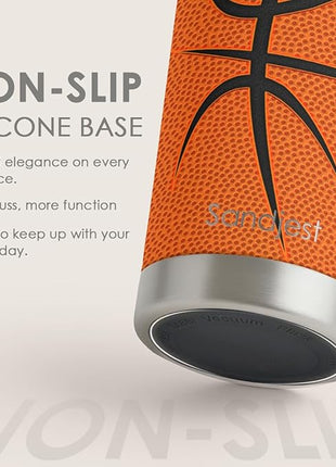 SANDJEST Basketball Tumbler 20oz Stainless Steel Insulated, Travel Coffee Cup, Sport Tumblers Gifts for Basketball Lovers, Men Women, Coach, Birthday, Christmas