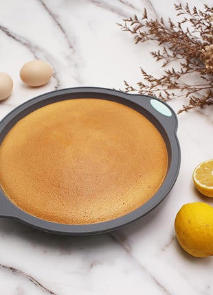 To encounter 9 Inch Silicone Round Cake Pans, 2 Pack Nonstick Silicone Baking Pans Set, Food Grade Cake Molds, with Metal Reinforced Frame More Strength