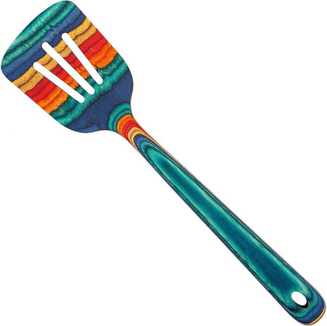 Totally Bamboo Baltique Montego Bay Collection 12-1/2" Wooden Slotted Spatula, Safe for Nonstick