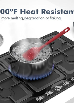 5 Pieces Silicone Spatula Set, Food Grade Rubber Spatula, Upgrade Strong Handle with Ergonomic Grip, Heat Resistant Up to 600°F for Nonstick Cookware, Cooking Red