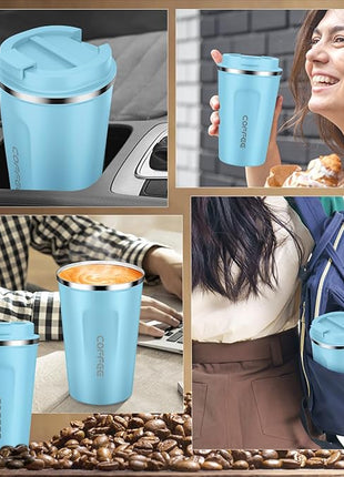 CS COSDDI 12 oz Stainless Steel Vacuum Insulated Tumbler - Coffee Travel Mug Spill Proof with Lid - Coffee Cups for Keep Hot/Ice Coffee,Tea and Beer