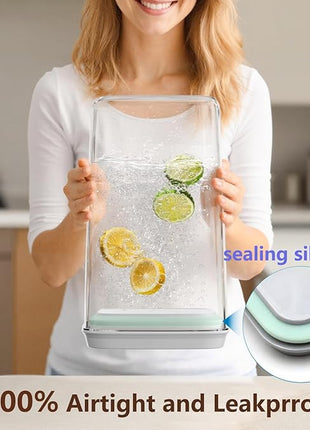 Pop Airtight Food Storage Containers Set with Lids, Large 4.2Qt/4L Food Containers with Scoop, Kitchen Pantry Organization and Storage, BPA Free Stackable Cereal Container (2 * 4.2Qt)