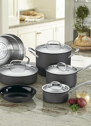Cuisinart GG-10 Hard Anodized 10-Piece Set GreenGourmet, Black