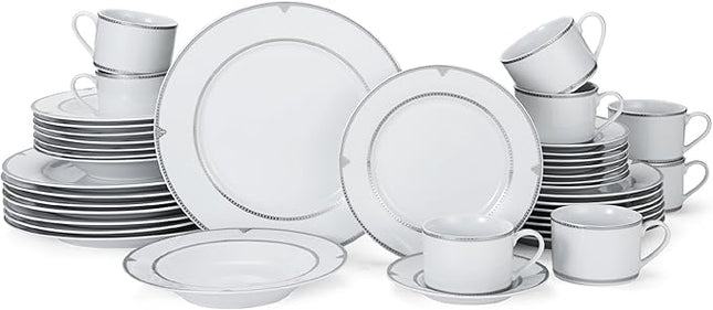 Mikasa Regent Bead 40-Piece Porcelain Dinnerware Set, Service for 8