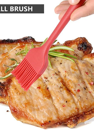 NileHome 4 Pack Silicone Spatula and Whisk Kitchen Utensils with Silicone Brush Heat Resistant BPA-free Rubber Spatula for Scraping, Baking, Cooking, Mixing- Red