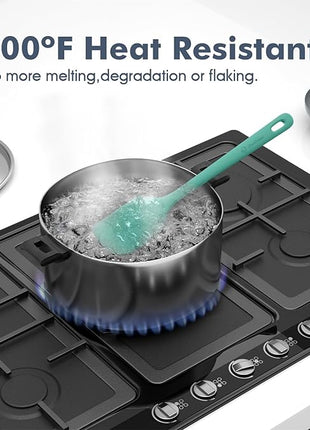 5 Pieces Silicone Spatula Set, Food Grade Rubber Spatula, Upgrade Strong Handle with Ergonomic Grip, Heat Resistant Up to 600°F for Nonstick Cookware, Cooking Mint