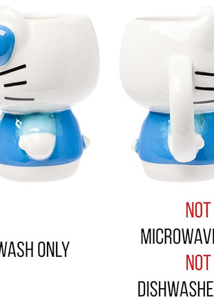 Silver Buffalo Sanrio Hello Kitty Full Body Blue Dress Ceramic 3D Sculpted Mug, 20 Ounces