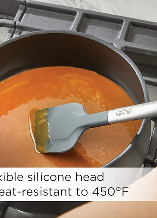 All-Clad Specialty Silicone Kitchen Gadgets Spatula Kitchen Tools, Kitchen Hacks Silver, Stainless Steel and Black