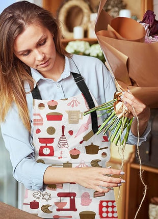 Britimes Apron Home Kitchen Cooking Baking Gardening for Women Men With Pockets Cake Cooking Cookie Pastry Chef 32x28 inch
