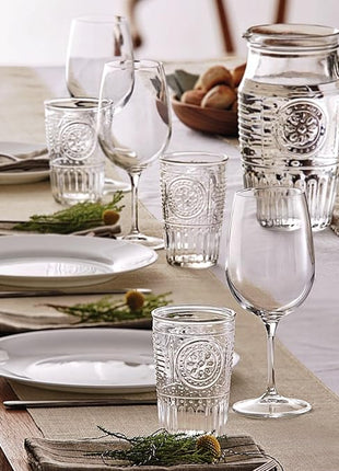 Bormioli Rocco Romantic Water Glass [Set Of 4] | 10.25 oz Premium Glass Set For Refreshments, Soda & Beverages | Italian Quality Glassware, Perfect For Dinner Parties, Bars & Restaurants