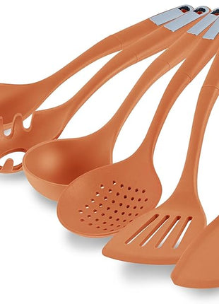 Met Lux Kitchen Utensil Sets, 10 Silicone Utensil Sets - 6 Pieces Per Set, High-Heat Tolerance, Orange Silicone Kitchen Utensils, For No-Stick Cookware - Restaurantware