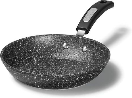 Starfrit The Rock 24 cm (9.5") Non-Stick Fry Pan - Durable Forged Aluminum - Oven Safe - PFOA Free - Easy to Clean - Black