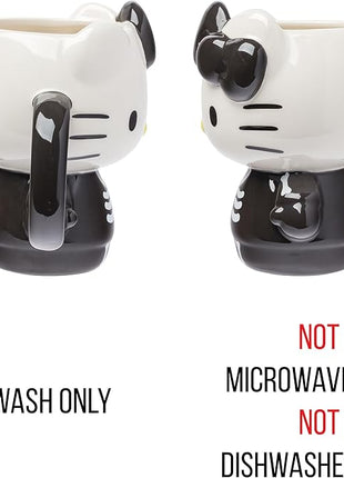 Silver Buffalo Sanrio Hello Kitty Halloween Skeleton Costume Ceramic 3D Sculpted Mug, 20 Ounces