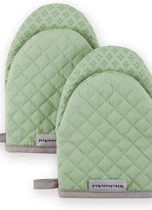 KitchenAid Asteroid Mini Oven Mitt Set, 5.5"x8", Pistachio, 2 Piece