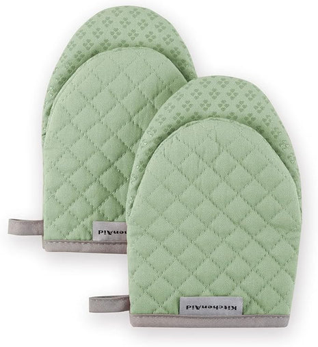 KitchenAid Asteroid Mini Oven Mitt Set, 5.5"x8", Pistachio, 2 Piece
