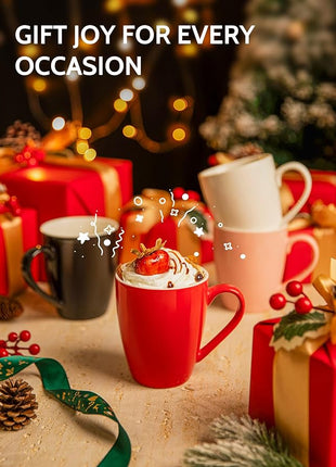 Sweese Porcelain Coffee Mugs - 16 Ounce (Top to the Rim) for Coffee, Latte, Tea, Cocoa, Set of 4, Pink