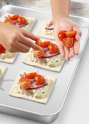 TeamFar Baking Sheet, 17.6’’ x 13’’ x 1’’ Stainless Steel Large Cookie Sheet Baking Tray Pan for Oven, Non-Toxic & Healthy, Rust Free & Heavy Duty, Mirror Finish & Dishwasher Safe