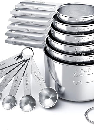 TILUCK Stainless Steel Measuring Cups & Spoons Set, Cups and Spoons,Kitchen Gadgets for Cooking & Baking (12)