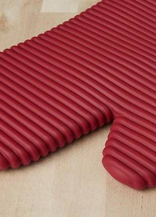 KITCHENAID Ribbed Soft Silicone Oven Mitt 2-Pack Set, 7.5"x13", Passion Red