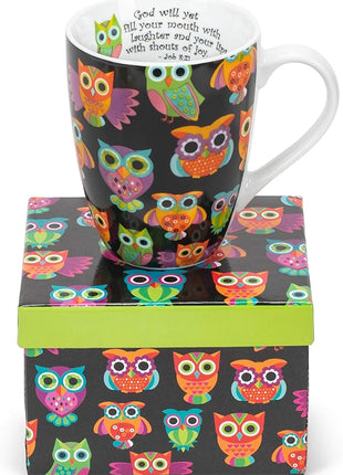 Divinity Boutique 20607 Boxed Mugs, Owl Pattern, 12 ounce
