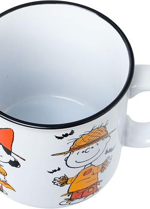 Silver Buffalo Peanuts Halloween Costumes Featuring Charlie Brown, Snoopy, Woodstock, Lucy, and Linus Ceramic Camper Mug, 20 Ounces