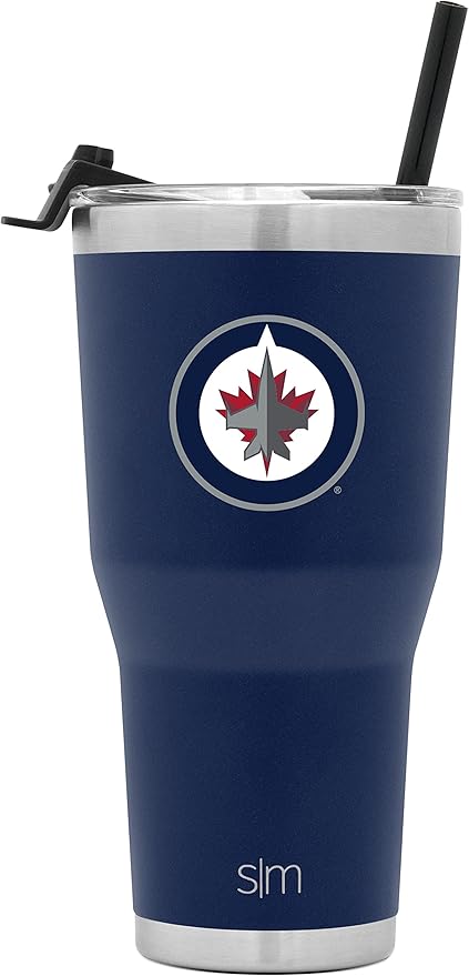 Simple Modern Officially Licensed NHL Winnipeg Jets 30oz Cruiser Tumbler Insulated Travel Mug Cup with Flip Lid and Straw