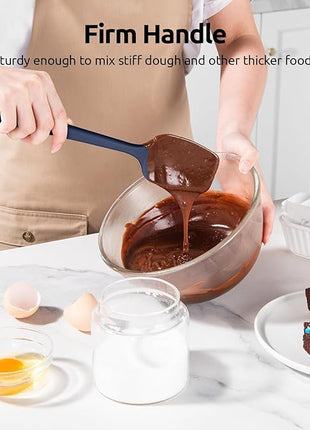 U-Taste Silicone Spoon Spatula Set, 600ºF High Heat Resistant Food Grade Flexible Rubber Scraper, Cooking Mixing Baking Kitchen Utensils Set of 3 (Multicolors)