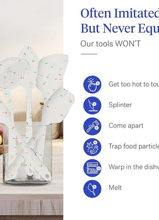 GIR: Get It Right 5 Piece Silicone Kitchen Utensils Set - Ladle, Spatula, Flip, Spoon & Spoonula - Non-Toxic Cooking Utensils for Nonstick Cookware, Cooking and Baking - Sprinkles