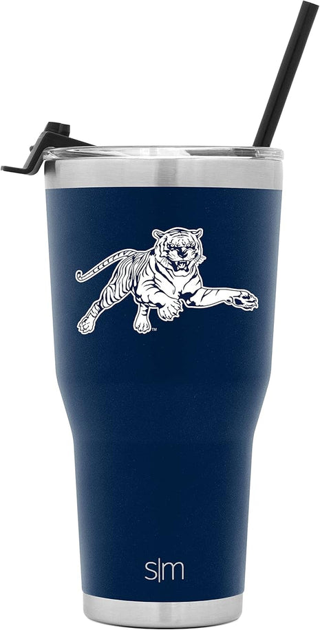 Simple Modern Officially Licensed Collegiate Jackson State Tigers Tumbler with Straw and Flip Lid | Insulated Stainless Steel 30oz Thermos | Cruiser Collection | Jackson State University