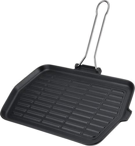 Ilsa V174 Dietella Cast Iron 9-Inch x 14.5-Inch Rectangular Grill, Black