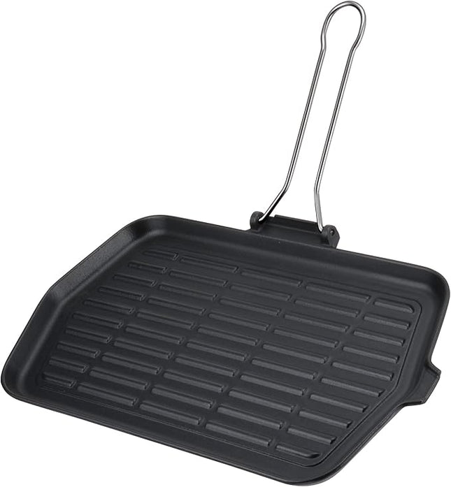 Ilsa V174 Dietella Cast Iron 9-Inch x 14.5-Inch Rectangular Grill, Black