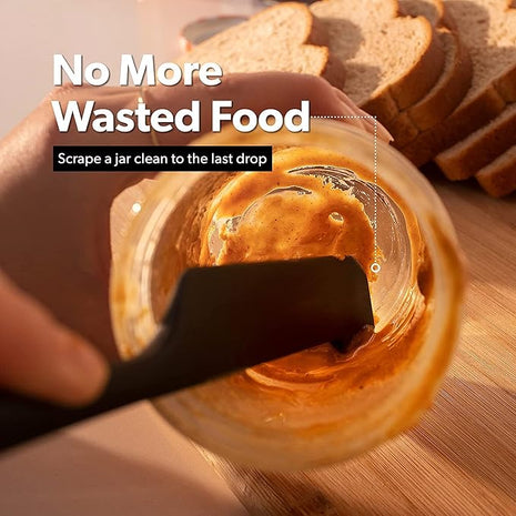 DI ORO Silicone Jar Spatulas for Scraping - Rubber Spatulas Silicone Heat Resistant - Kitchen Spatulas Nonstick Cookware Safe - Silicone Utensil Set for Blenders, Mixing, Baking, & Makeup (5pc, Red)