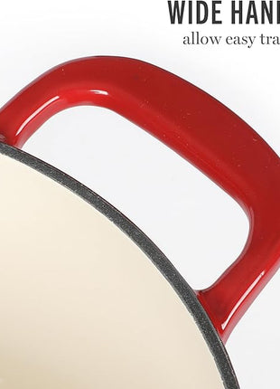 Martha Stewart Gatwick 4 Quart Enamel Cast Iron Dutch Oven - Red