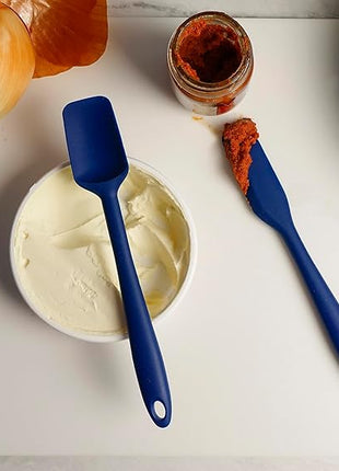 RSVP International Ela's Favorite Silicone Spatula, Blue, 8" | BPA-Free Silicone | Scrape Batters, Flip Eggs, Ice Cakes, & More | Dishwasher Safe & Heat Resistant | Cooking, Baking & More