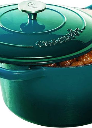 Crock-Pot Artisan Round Enameled Cast Iron Dutch Oven, 3-Quart, Teal Ombre