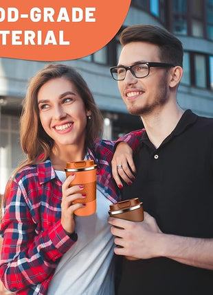 Insulated Coffee Tumblers with Flip Lid 12oz / 17oz, Stainless Steel Travel Coffee Mug Leak Proof, Vacuum Insulated Coffee Mug Reusable Cup, Keeps Cold and Hot for Coffee Tea