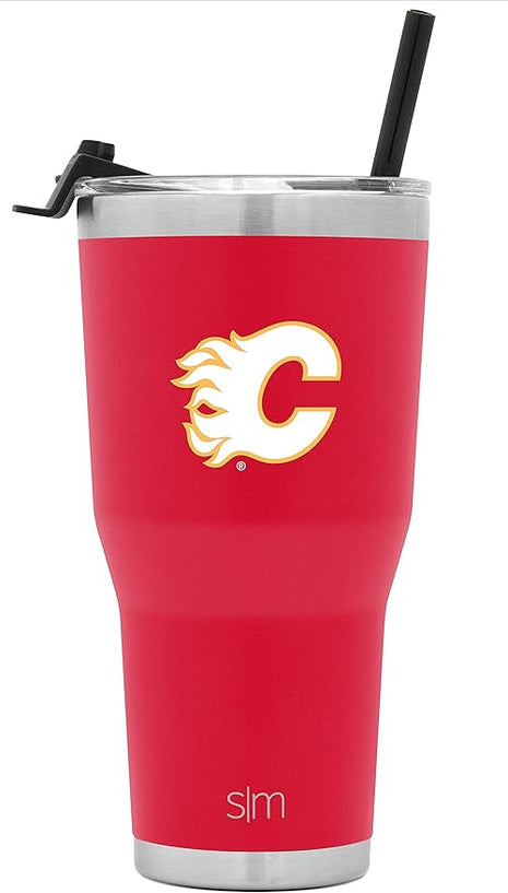 Simple Modern Officially Licensed NHL Calgary Flames 30oz Cruiser Tumbler Insulated Travel Mug Cup with Flip Lid and Straw