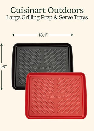 Cuisinart CPK-210 Grilling Prep and Serve Trays, Black and Red Large 18” x 14.5”