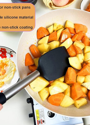 Spatula Set Silicone Heat Resistant for Nonstick Cookware Rubber Silicone Spatula Turner Fish, Large Nonstick Plastic Egg Wok Spatula for kitchen use Cooking Utensils Set