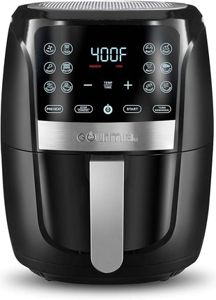 Gourmia Air Fryer Oven Digital Display 5 Quart Large AirFryer Cooker 12 Touch Cooking Presets, XL Air Fryer Basket 1500w Power Multifunction Stainless Steel FRY FORCE 360° (5 QT)