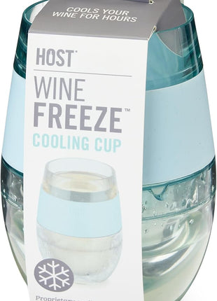 HOST Wine Freeze Cooling Cup, Plastic Double Wall Insulated Freezable Drink Chilling Tumbler with Freezing Gel Wine Glasses for Red and White Wine, Set of 1, 8.5 oz, Ice