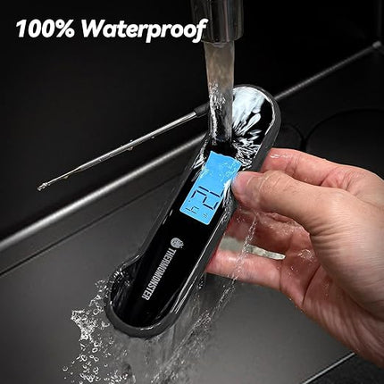 0.5 Sec Instant Read Meat Thermometer Digital with ±0.5℉ Precision, Food Thermometer for Cooking Kitchen Gadgets, Oven Grill Candy BBQ Essentials Accessories, Gifts for Him Dad Men Birthday, Black