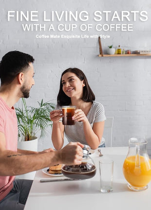 2pcs Set Glass Coffee Mugs 15oz Bell Mouth Glass Coffee Cups Clear Large Tea Cups,Cute Coffee Bar Accessories,Iced Coffee Glasses,Lead-Free Glass Cups for Water,Latte,Milk-Flat Bottomed Design