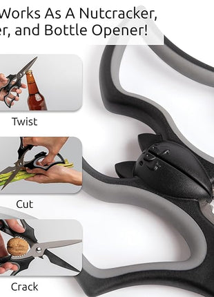 OTOTO Elizabat Kitchen Scissors - Halloween Goth Cute Bat Kitchen Shears, Gothic Scissors Utensils - Spooky Bats Halloween Gifts, Cute Gadgets