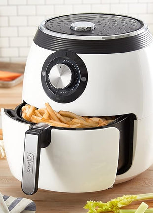 Dash Deluxe Electric Air Fryer + Oven Cooker with Temperature Control, Non-stick Fry Basket, Recipe Guide + Auto Shut Off Feature, 1700-Watt, 6 Quart - White